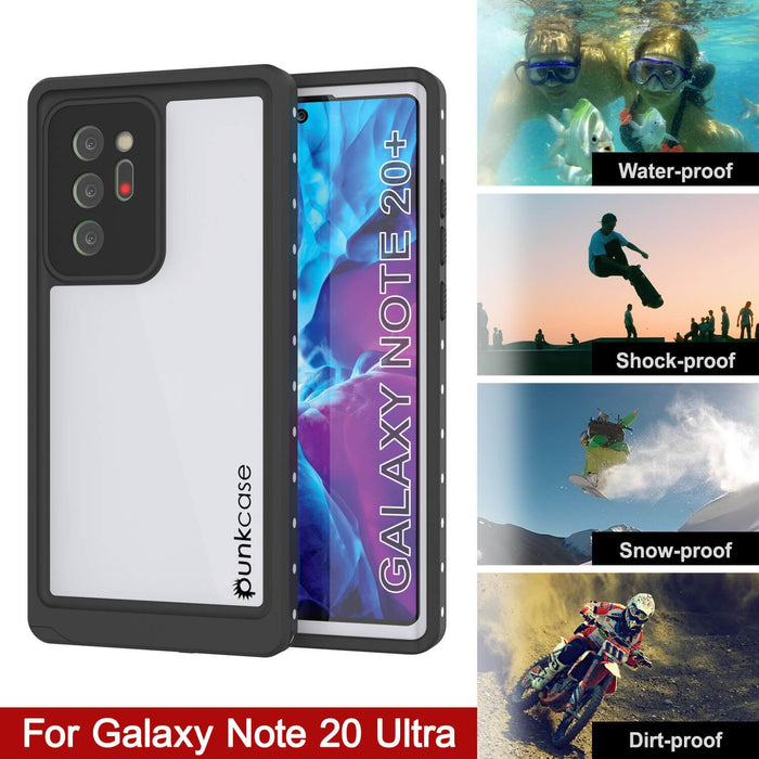 Galaxy Note 20 Ultra Waterproof Case, Punkcase Studstar White Thin Armor Cover (Color in image: light green)