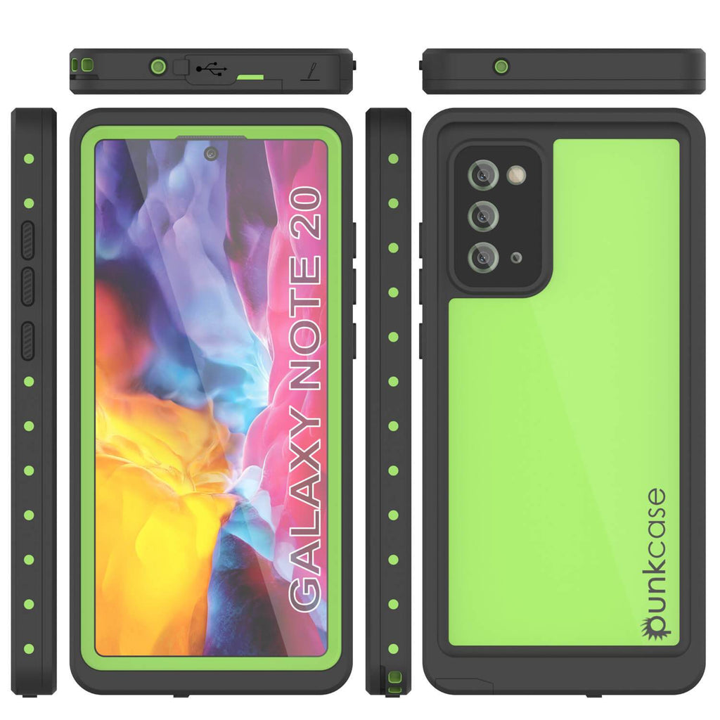Galaxy Note 20 Waterproof Case, Punkcase Studstar Light Green Thin Armor Cover (Color in image: teal)