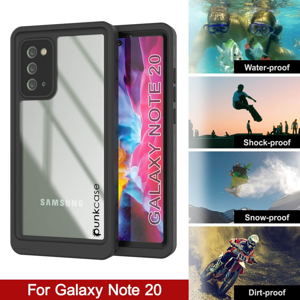 Galaxy Note 20 Waterproof Case, Punkcase Studstar Clear Thin Armor Cover (Color in image: light green)