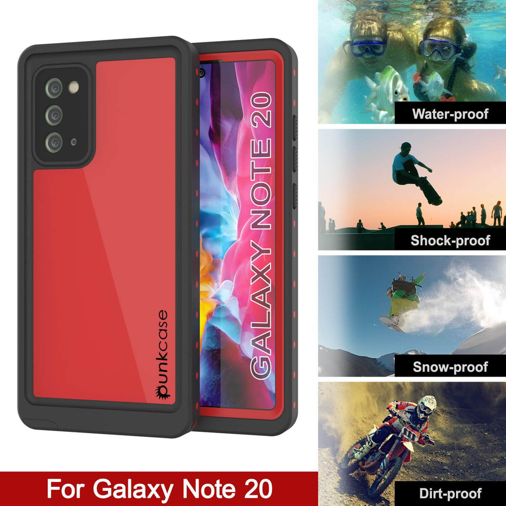 Galaxy Note 20 Waterproof Case, Punkcase Studstar Red Series Thin Armor Cover (Color in image: light blue)