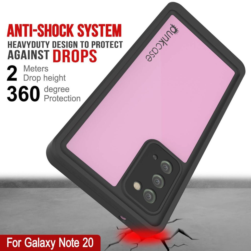 Galaxy Note 20 Waterproof Case, Punkcase Studstar Pink Thin Armor Cover (Color in image: teal)