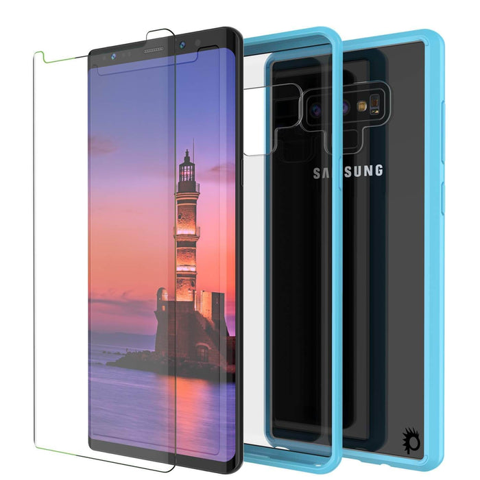 Galaxy Note 9 Case, PUNKcase [LUCID 2.0 Series] [Slim Fit] Armor Cover W/Integrated Anti-Shock System [Light Blue] (Color in image: Crystal Black)