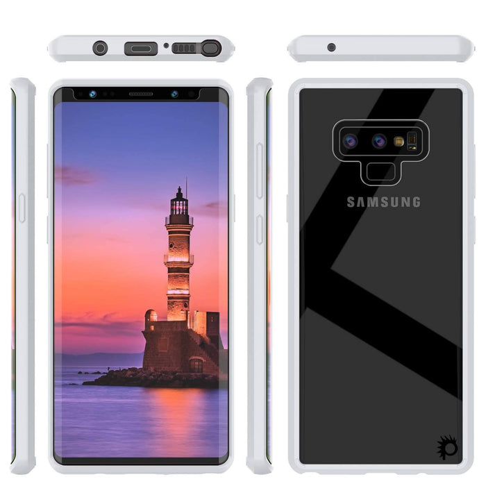 Galaxy Note 9 Case, PUNKcase [LUCID 2.0 Series] [Slim Fit] Armor Cover W/Integrated Anti-Shock System [White] (Color in image: Crystal Black)
