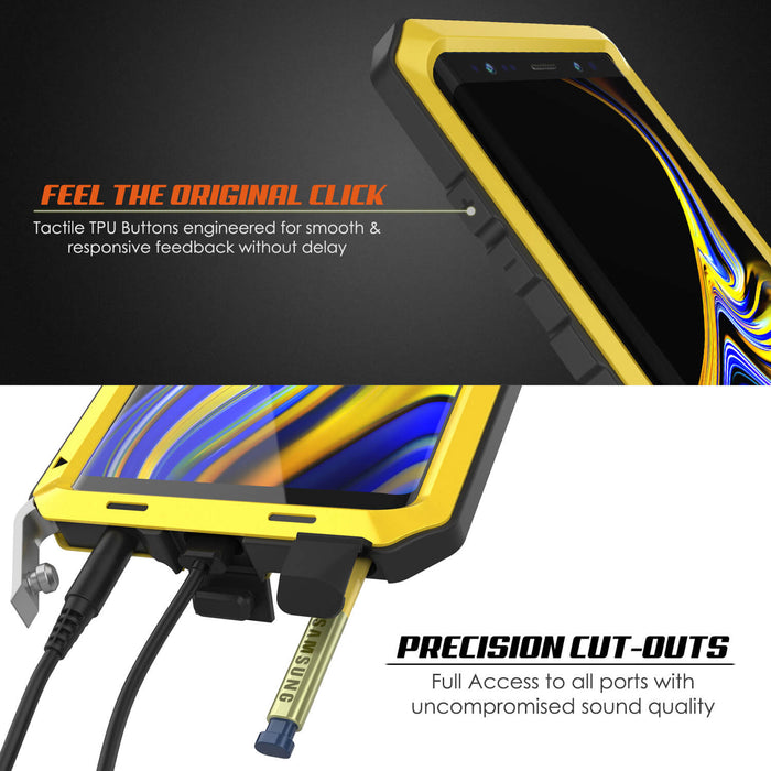 Galaxy Note 9  Case, PUNKcase Metallic Neon Shockproof  Slim Metal Armor Case [Neon] (Color in image: black)
