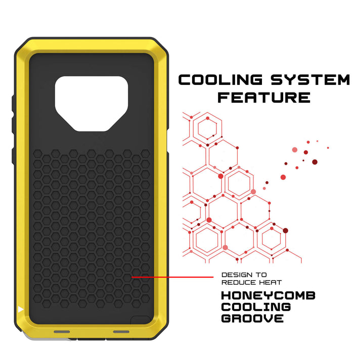 Galaxy Note 9  Case, PUNKcase Metallic Neon Shockproof  Slim Metal Armor Case [Neon] (Color in image: white)