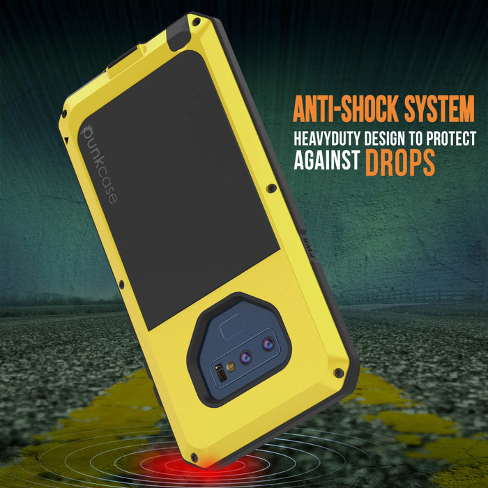 Galaxy Note 9  Case, PUNKcase Metallic Neon Shockproof  Slim Metal Armor Case [Neon] (Color in image: red)