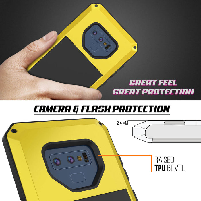 Galaxy Note 9  Case, PUNKcase Metallic Neon Shockproof  Slim Metal Armor Case [Neon] (Color in image: silver)
