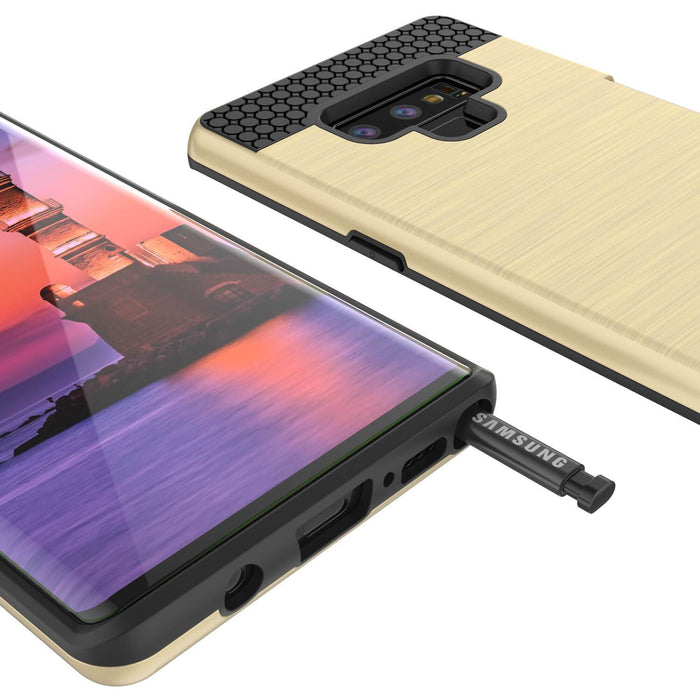 Galaxy Note 9 Case, PUNKcase [SLOT Series] Slim Fit  Samsung Note 9 [Gold] (Color in image: White)