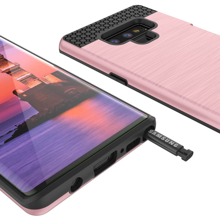 Galaxy Note 9 Case, PUNKcase [SLOT Series] Slim Fit  Samsung Note 9 [Rose Gold] (Color in image: Gold)