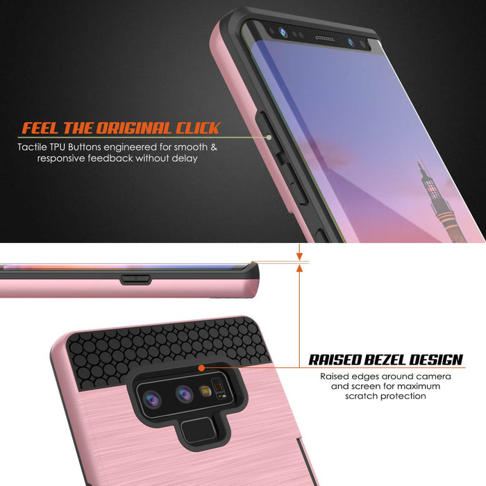Galaxy Note 9 Case, PUNKcase [SLOT Series] Slim Fit  Samsung Note 9 [Rose Gold] (Color in image: White)