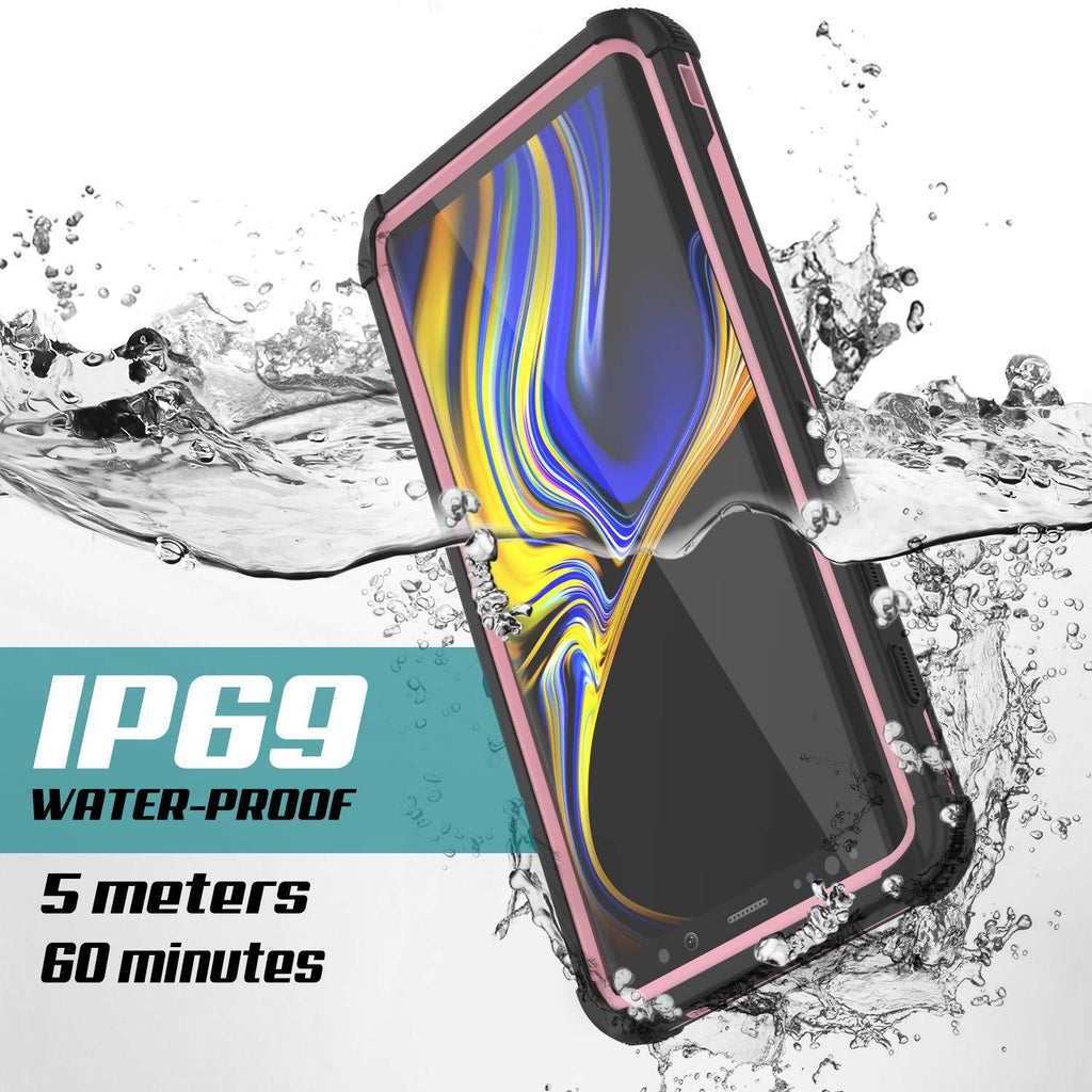 Punkcase Galaxy Note 9 Waterproof Case [Navy Seal Extreme Series] Armor Cover W/ Built In Screen Protector [Pink] (Color in image: Light Green)