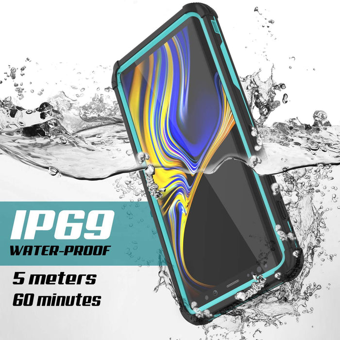 Punkcase Galaxy Note 9 Waterproof Case [Navy Seal Extreme Series] Armor Cover W/ Built In Screen Protector [Teal] (Color in image: Light Green)