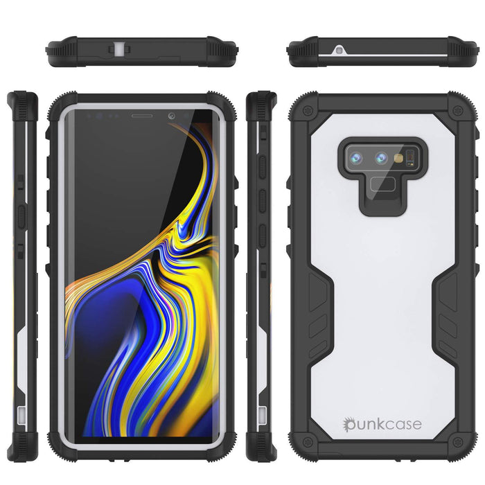 Punkcase Galaxy Note 9 Waterproof Case [Navy Seal Extreme Series] Armor Cover W/ Built In Screen Protector [White] (Color in image: Teal)