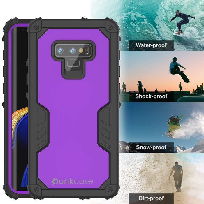 Punkcase Galaxy Note 9 Waterproof Case [Navy Seal Extreme Series] Armor Cover W/ Built In Screen Protector [Purple] (Color in image: Light Green)