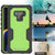 Punkcase Galaxy Note 9 Waterproof Case [Navy Seal Extreme Series] Armor Cover W/ Built In Screen Protector [Light Green] (Color in image: Black)