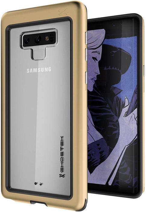 Galaxy Note 9, Ghostek Atomic Slim Case Full Body TPU [Shockproof] | Gold (Color in image: Gold)