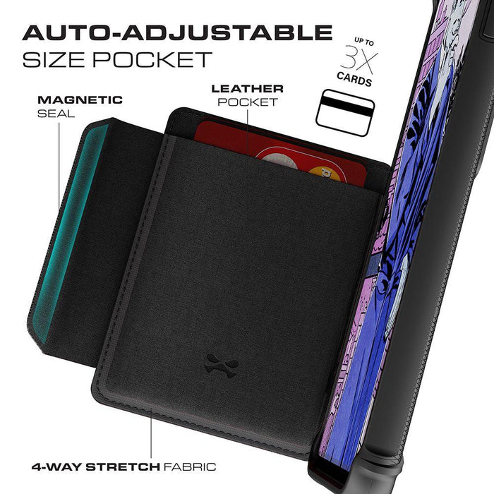 EXEC 3 for Galaxy S10 5G Leather Flip Wallet Case [Red] (Color in image: Black)