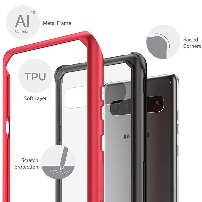 Atomic Slim 2 for Galaxy S10 5G - Military Grade Aluminum Case [Pink] (Color in image: Red)