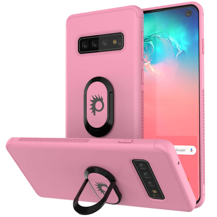 Galaxy S10 Case, Punkcase Magnetix Protective TPU Cover W/ Kickstand, Sceen Protector[Pink] (Color in image: pink)