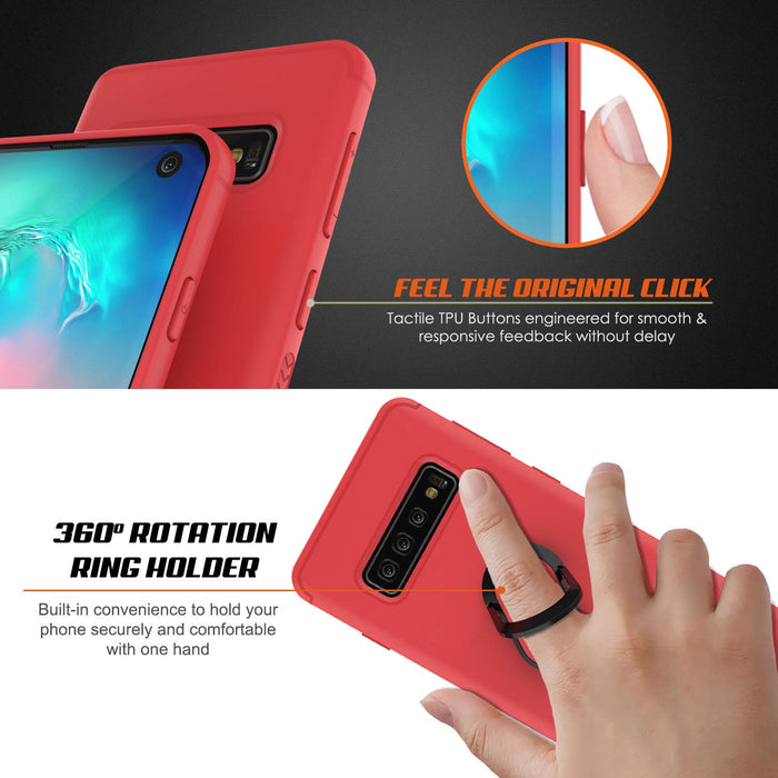 Galaxy S10 Case, Punkcase Magnetix Protective TPU Cover W/ Kickstand, Sceen Protector[Red] (Color in image: blue)