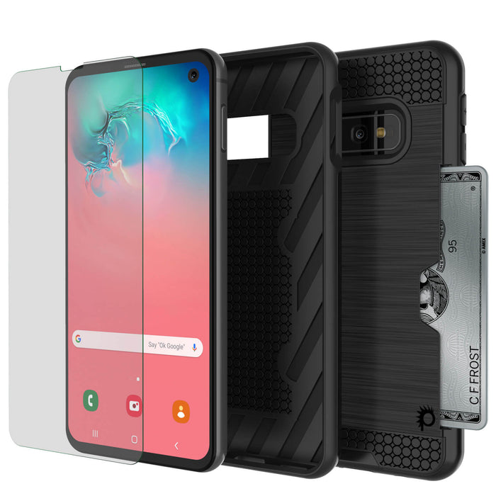 Galaxy S10e Case, PUNKcase [SLOT Series] [Slim Fit] Dual-Layer Armor Cover w/Integrated Anti-Shock System, Credit Card Slot [Black] (Color in image: Pink)