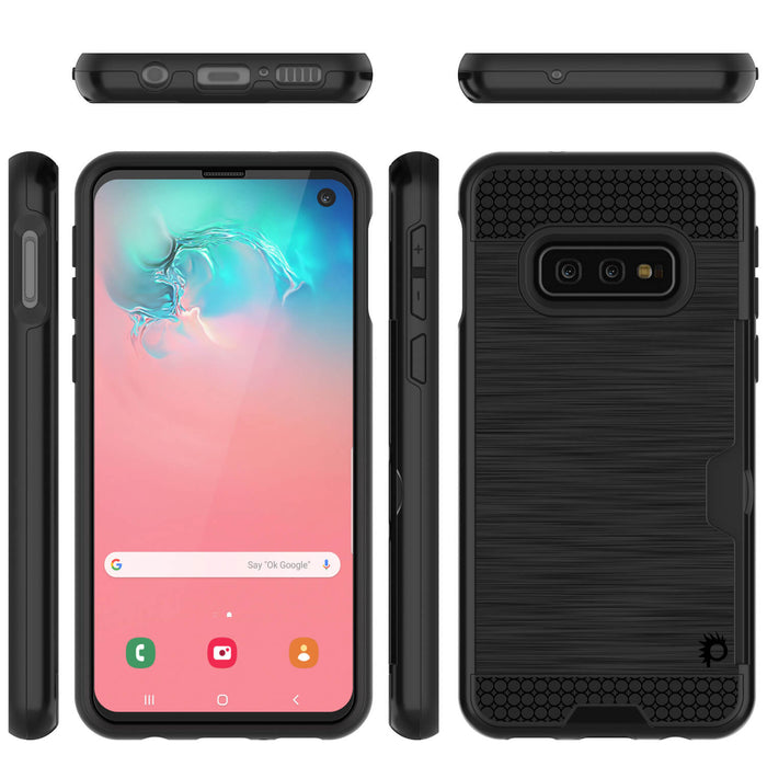 Galaxy S10e Case, PUNKcase [SLOT Series] [Slim Fit] Dual-Layer Armor Cover w/Integrated Anti-Shock System, Credit Card Slot [Black] (Color in image: Navy)