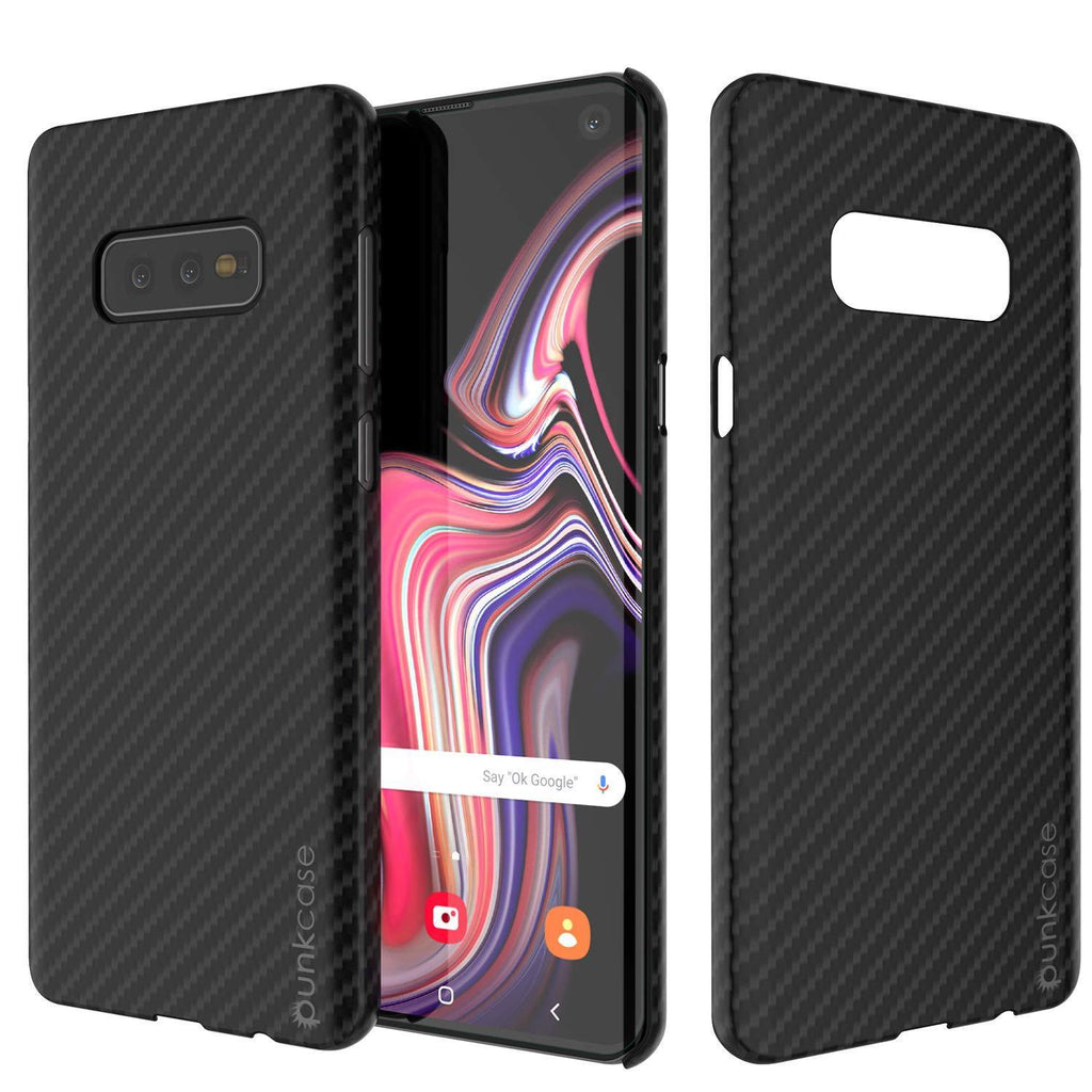 Galaxy S20 Ultra Plus Case, Punkcase CarbonShield, Heavy Duty & Ultra Thin 2 Piece Dual Layer PU Leather Jet Black Cover (Carbon Fiber Style) (Color in image: Black)