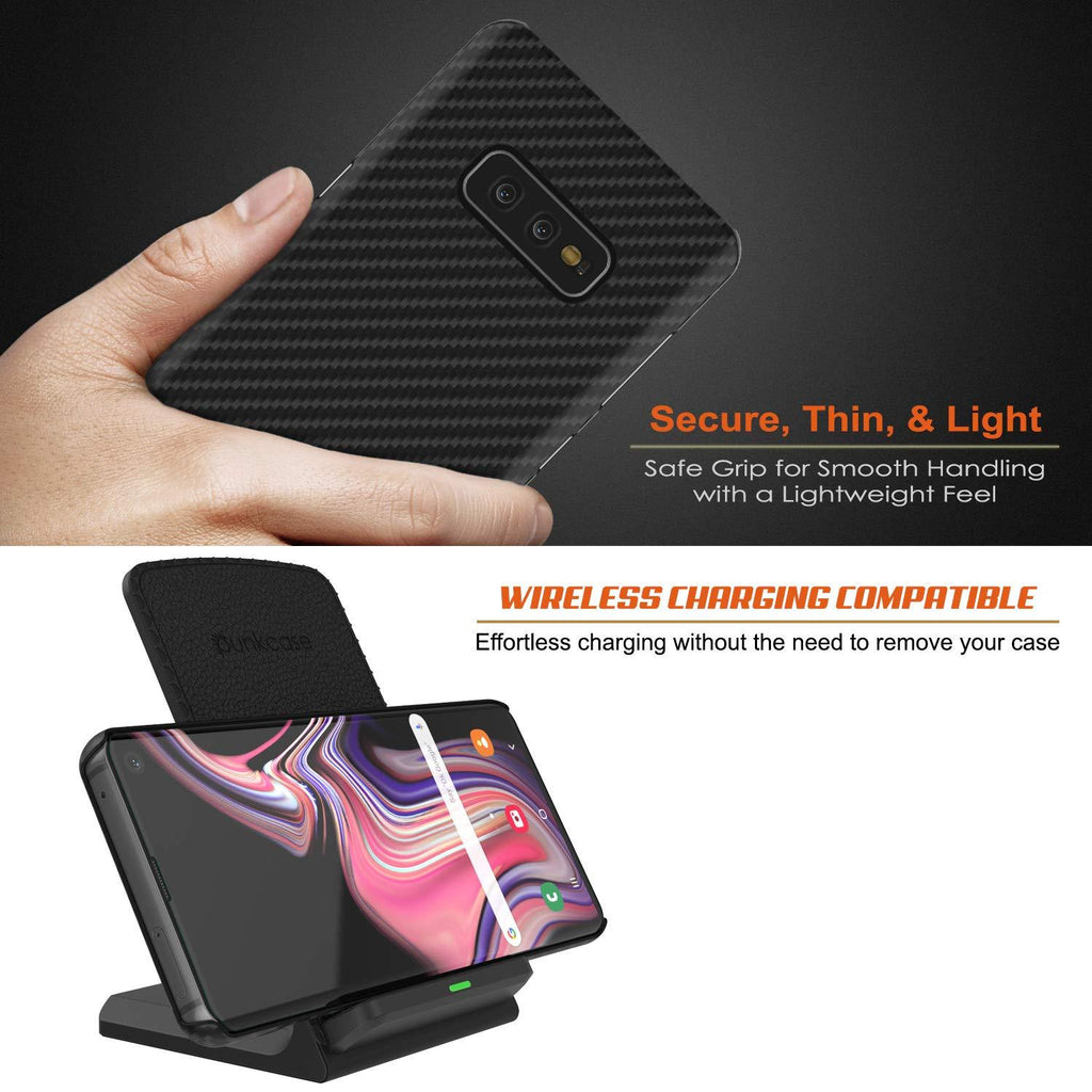 Galaxy S20 Ultra Plus Case, Punkcase CarbonShield, Heavy Duty & Ultra Thin 2 Piece Dual Layer PU Leather Jet Black Cover (Carbon Fiber Style) 