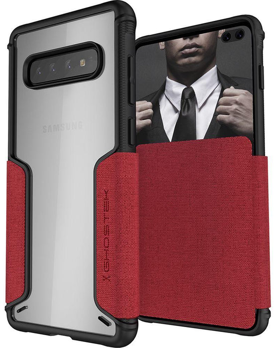 Galaxy S10+ Plus Wallet Case | Exec 3 Series [Red] (Color in image: Red)