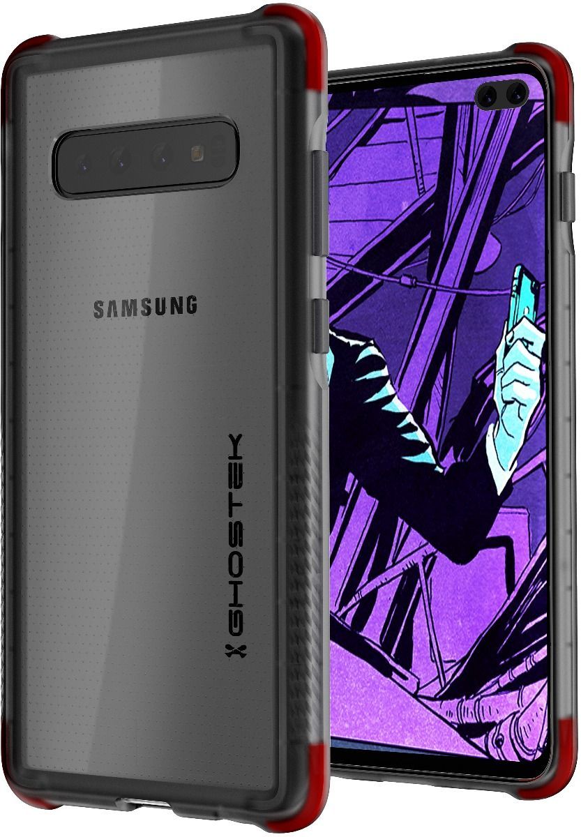 Galaxy S10+ Plus Clear-Back Protective Case | Covert 3 Series [Black] (Color in image: Black)