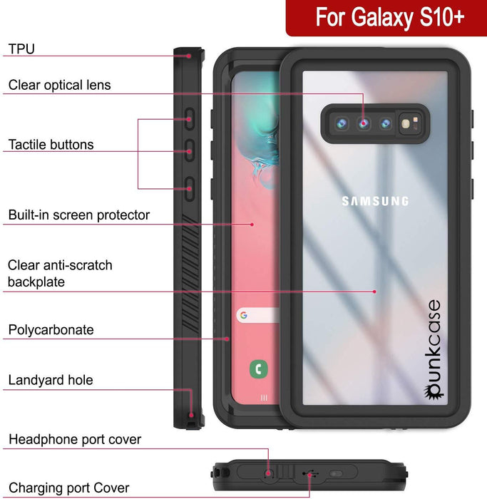 Galaxy S10e Water/Shockproof With Screen Protector Case [Black] (Color in image: Light blue)