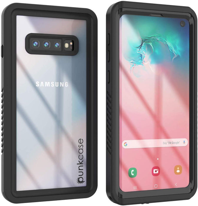 Galaxy S10+ Plus Water/Shockproof With Screen Protector Case [Black] (Color in image: Black)