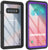 Galaxy S10+ Plus Water/Shockproof Slim Screen Protector Case [Purple] (Color in image: Purple)