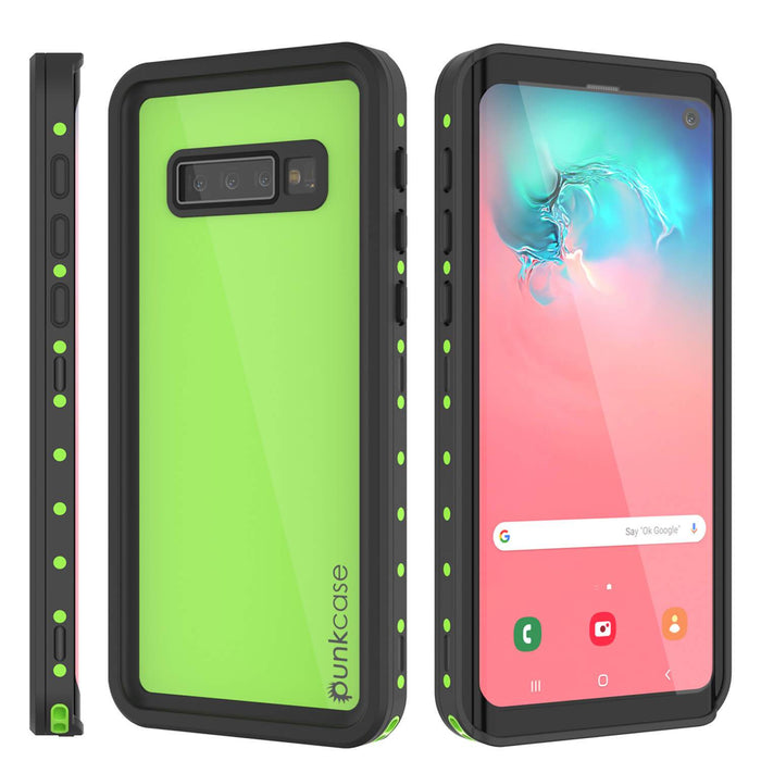 Galaxy S10 Waterproof Case PunkCase StudStar Light Green Thin 6.6ft Underwater IP68 ShockProof (Color in image: red)
