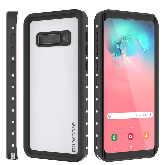 Galaxy S10 Waterproof Case, Punkcase StudStar White Thin 6.6ft Underwater IP68 Shock/Snow Proof (Color in image: red)
