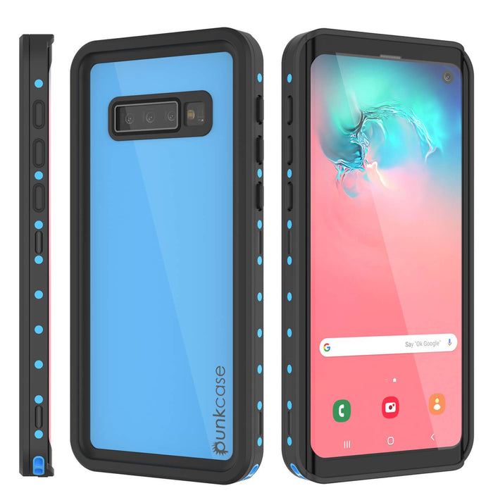 Galaxy S10 Waterproof Case PunkCase StudStar Light Blue Thin 6.6ft Underwater IP68 ShockProof (Color in image: red)
