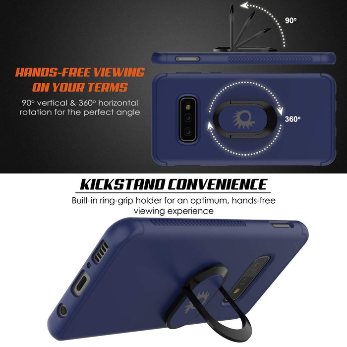 Galaxy S10e Case, Punkcase Magnetix Protective TPU Cover W/ Kickstand, Sceen Protector[Blue] (Color in image: black)