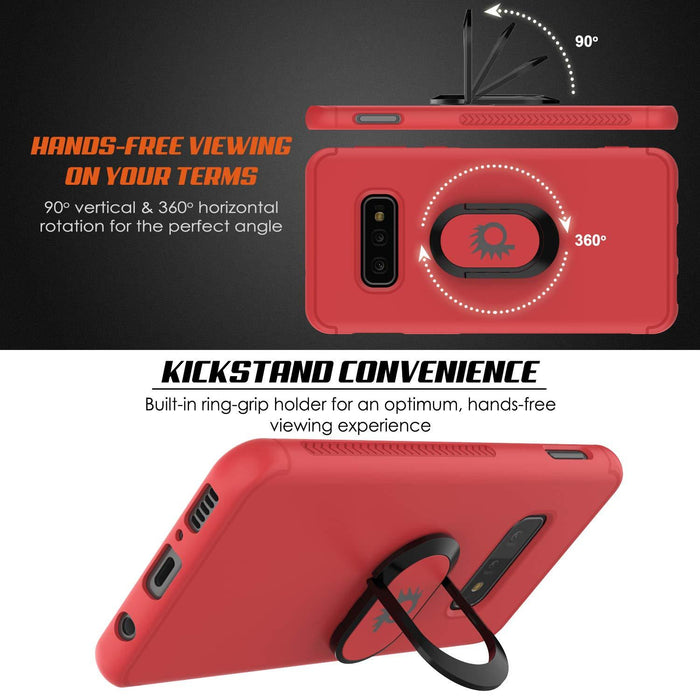 Galaxy S10e Case, Punkcase Magnetix Protective TPU Cover W/ Kickstand, Sceen Protector[Red] (Color in image: black)