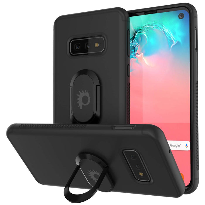 Galaxy S10e Case, Punkcase Magnetix Protective TPU Cover W/ Kickstand, Sceen Protector[Black] (Color in image: black)