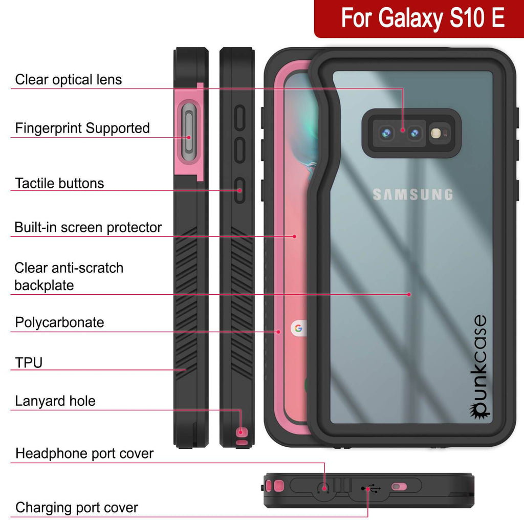 Galaxy S10 Water/Shock/Snowproof Slim Screen Protector Case [Pink] (Color in image: Light Green)