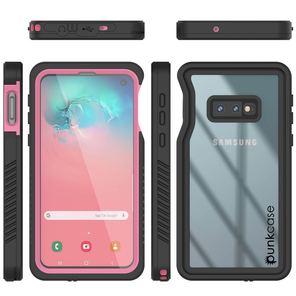 Galaxy S10 Water/Shock/Snowproof Slim Screen Protector Case [Pink] (Color in image: Red)