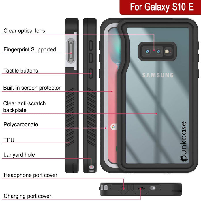 Galaxy S10 Water/Shock/Snow/dirt proof Punkcase Slim Case [White] (Color in image: Black)