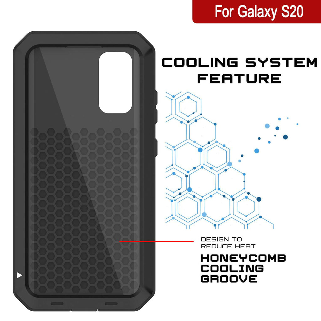 Galaxy s20 Metal Case, Heavy Duty Military Grade Rugged Armor Cover [Black] (Color in image: White)