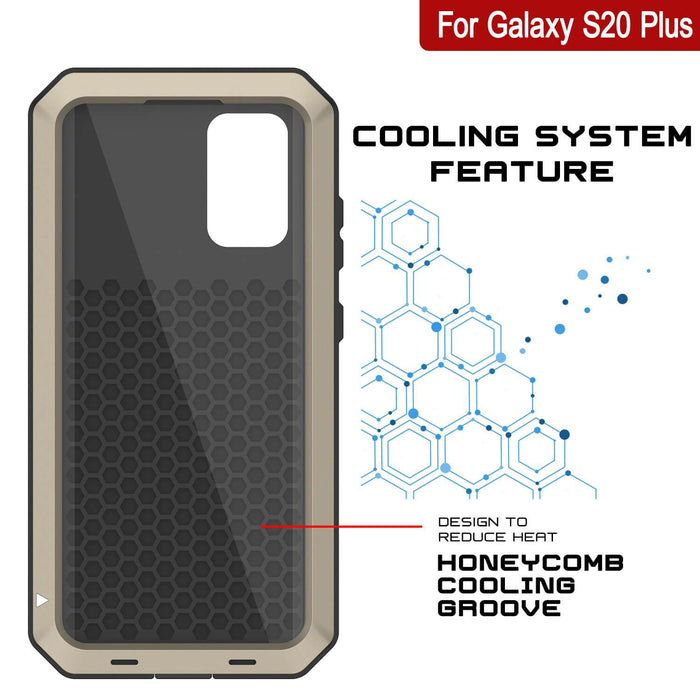 Galaxy s20+ Plus Metal Case, Heavy Duty Military Grade Rugged Armor Cover [Gold] (Color in image: White)