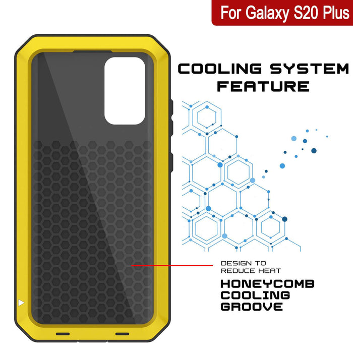 Galaxy s20+ Plus Metal Case, Heavy Duty Military Grade Rugged Armor Cover [Neon] (Color in image: Gold)