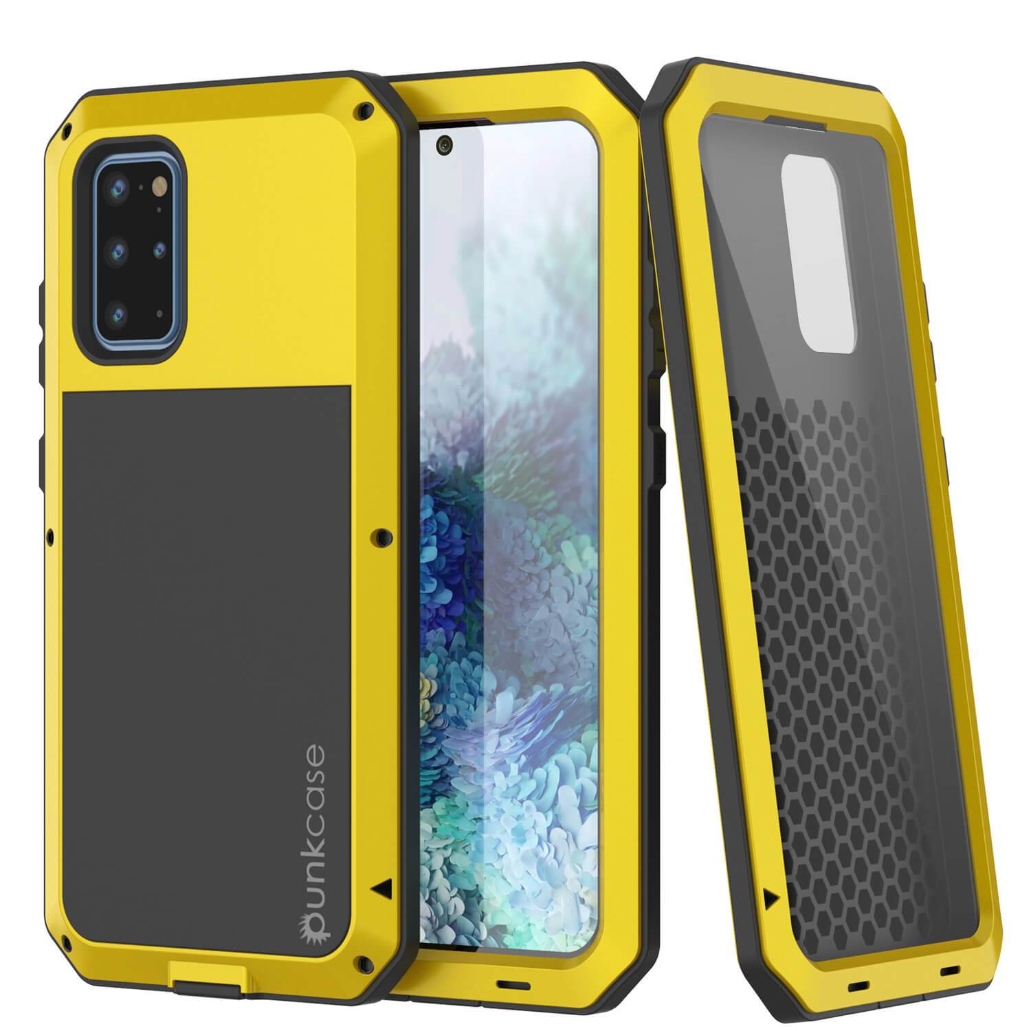 Galaxy s20+ Plus Metal Case, Heavy Duty Military Grade Rugged Armor Cover [Neon] (Color in image: Neon)