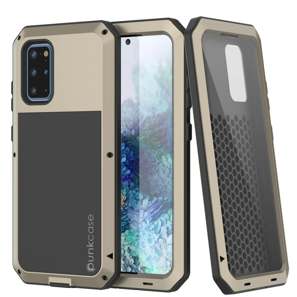 Galaxy s20+ Plus Metal Case, Heavy Duty Military Grade Rugged Armor Cover [Gold] (Color in image: Gold)