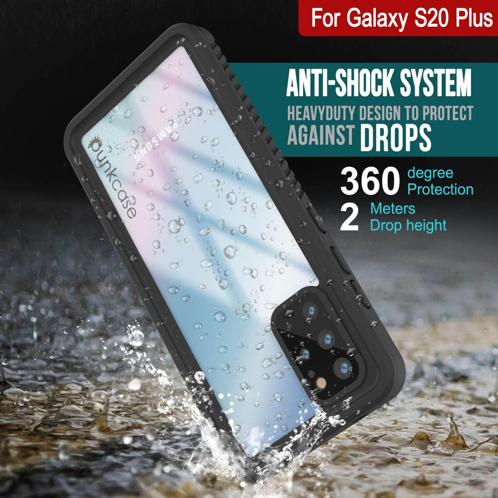 Galaxy S20+ Plus Water/Shock/Snow/dirt proof [Extreme Series] Slim Case [Light Blue] (Color in image: Black)