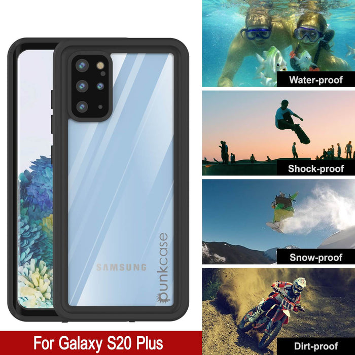 Galaxy S20+ Plus Waterproof Case PunkCase StudStar Clear Thin 6.6ft Underwater IP68 Shock/Snow Proof (Color in image: light blue)