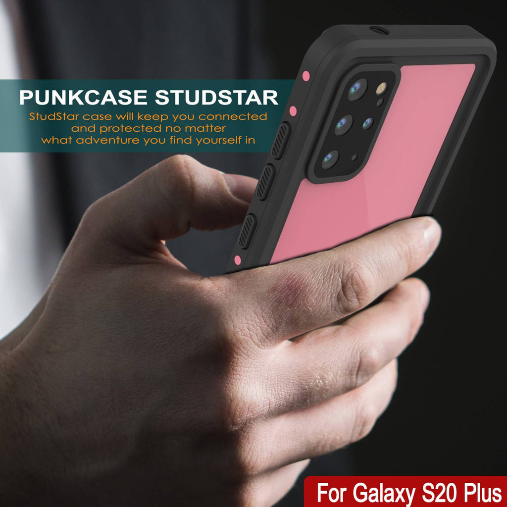 Galaxy S20+ Plus Waterproof Case PunkCase StudStar Pink Thin 6.6ft Underwater IP68 Shock/Snow Proof (Color in image: white)